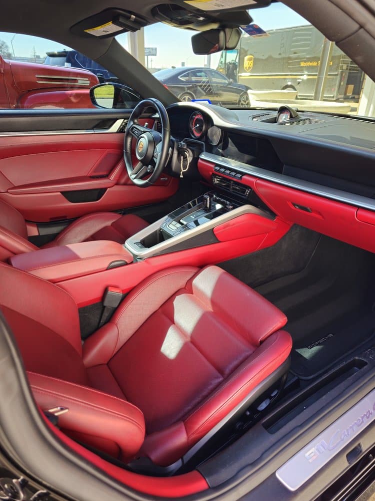 Porsche interior after a full detail